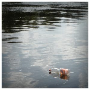 plastic bottle floating on lake litter everyday compassion