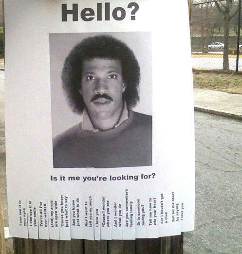 Lionel Richie hello is it me you're looking for